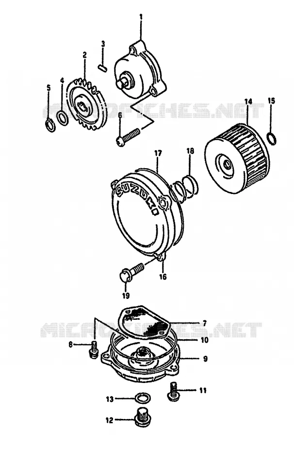 POMPE A HUILE Suzuki MOTO 650 DR 1993  DR650RUP(N/P/R)