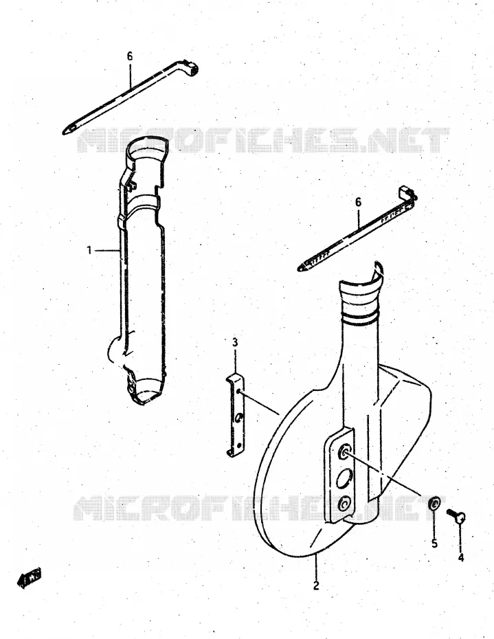 PROTECTIONS DE FOURCHE (DR500RG) Suzuki MOTO 500 DR 1987  DR500SH(G/H/J)