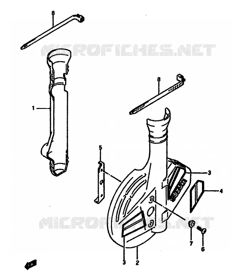 PROTECTIONS DE FOURCHE (MODELE H/J/K) Suzuki MOTO 600 DR 1988  DR600SJ(E2)