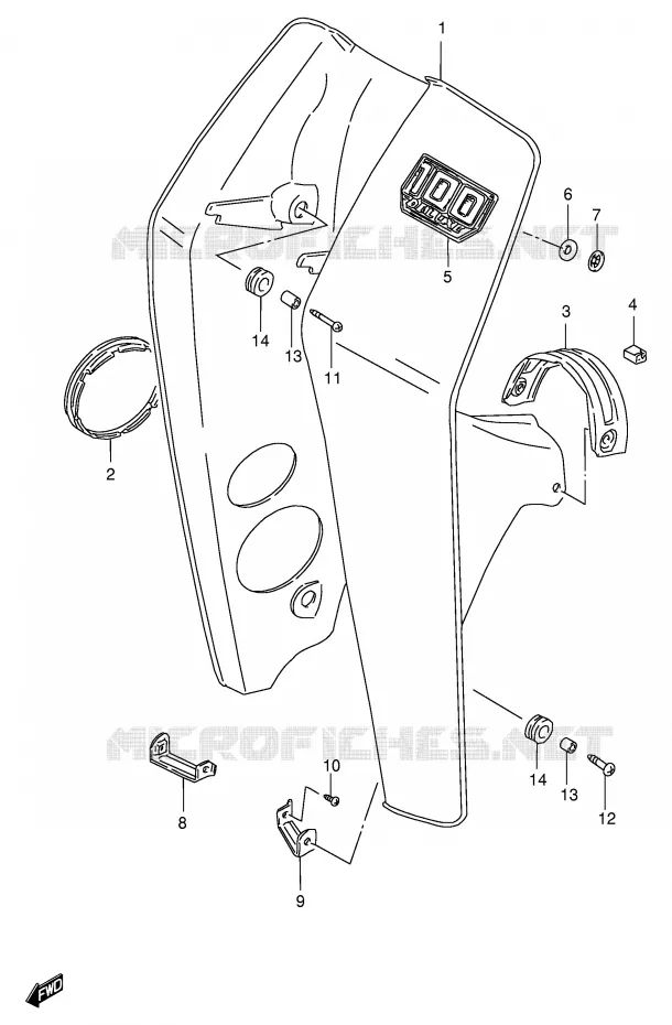 PROTEGE JAMBES (MODELE X/Y) Suzuki SCOOTER 100 FB 1997  FB100V(E71)
