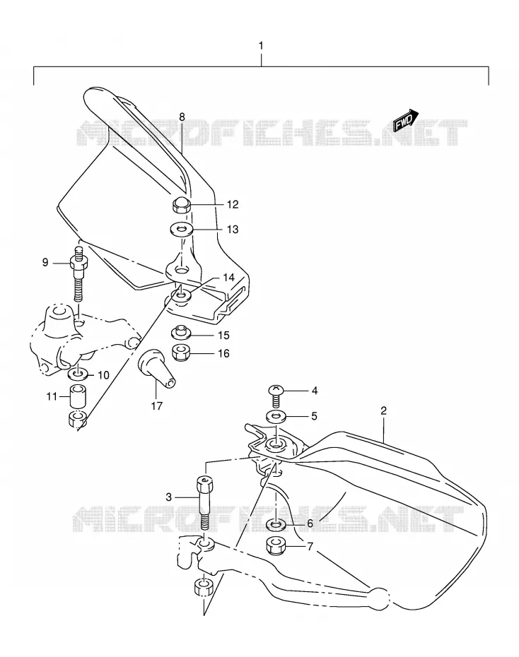 PROTEGES MAINS (OPTION)(MODELE X/Y) Suzuki MOTO 125 DR 1996  DR125SET(E4)