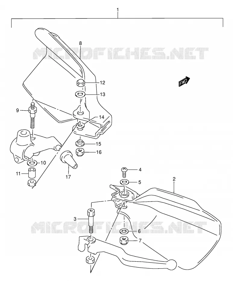 PROTEGES MAINS (OPTION) Suzuki MOTO 200 DR 2005  DR200SEK5(E3/E28)