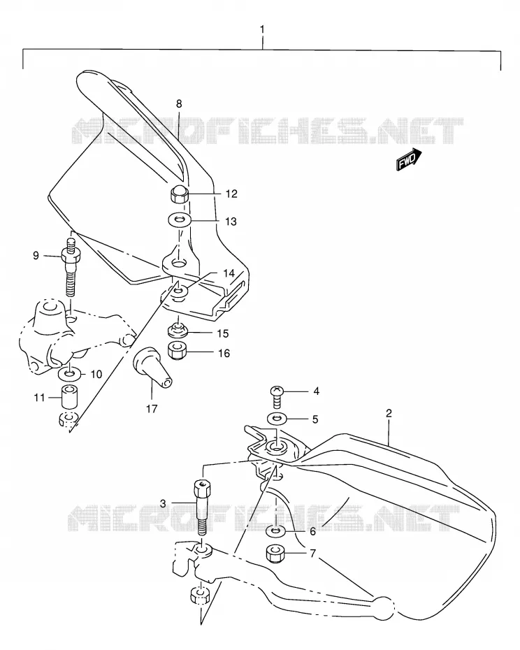 PROTEGES MAINS (OPTIONNEL) Suzuki MOTO 200 DR 2000  DR200SEY(E24)