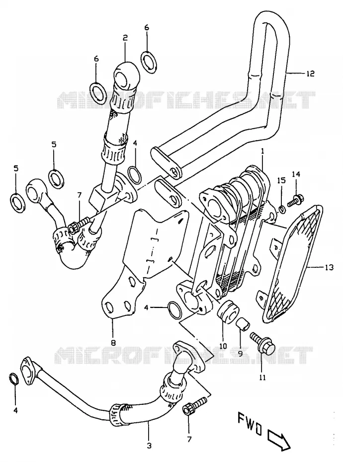 RADIATEUR D'HUILE (OPTIONNEL) Suzuki MOTO 350 DR 1999  DR350X(V/W/X)