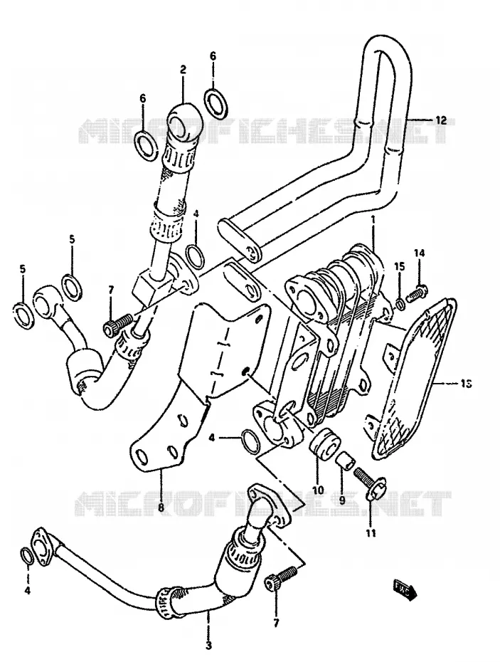 RADIATEUR D'HUILE (OPTIONNEL,EXCEPT E18) Suzuki MOTO 350 DR 1992  DR350SN(L/M/N/P/R)