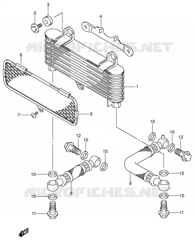 RADIATEUR D'HUILE Suzuki MOTO 1000 V-STROM 2002  DL1000K2(E2)