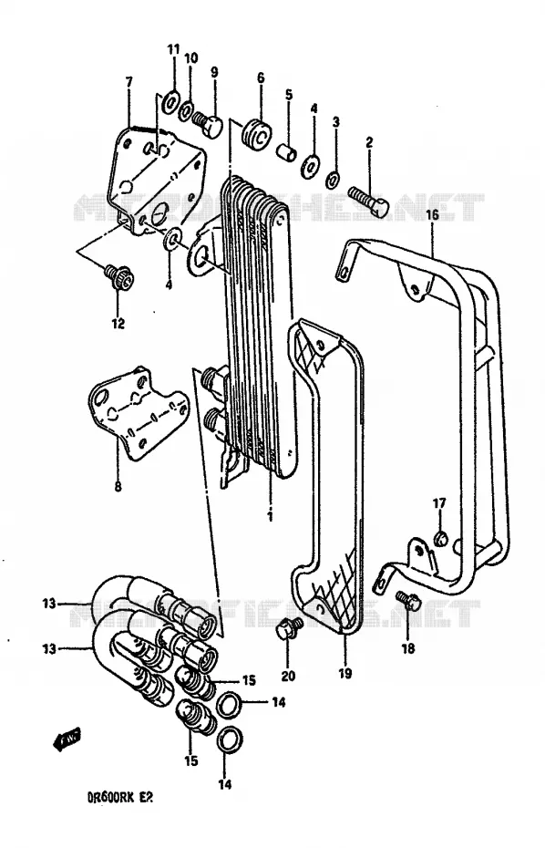 RADIATEUR D'HUILE Suzuki MOTO 600 DR 1987  DR600RUH(E2)