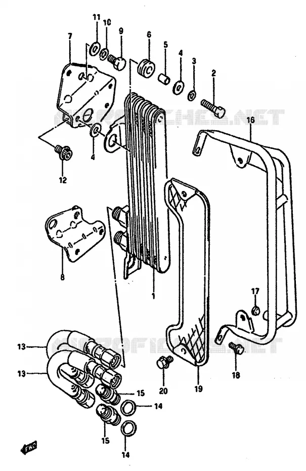 RADIATEUR D'HUILE Suzuki MOTO 600 DR 1989  DR600SK(E2)