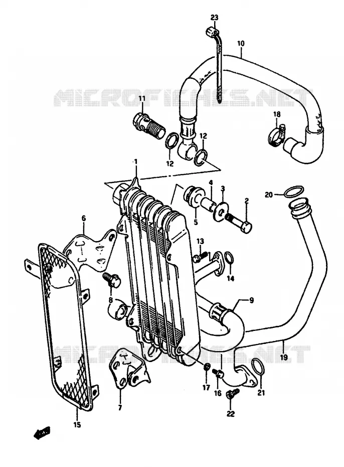 RADIATEUR D'HUILE Suzuki MOTO 650 DR 1991  DR650RSM(L/M)