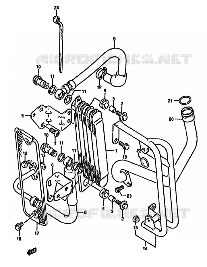 RADIATEUR D'HUILE Suzuki MOTO 650 DR 1992  DR650RUN(N/P/R)