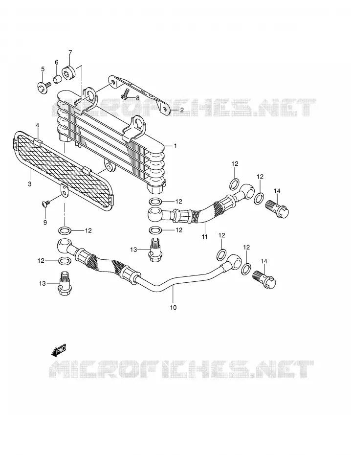 RADIATEUR D'HUILE Suzuki MOTO 650 V-STROM 2004  DL650K4(E2)