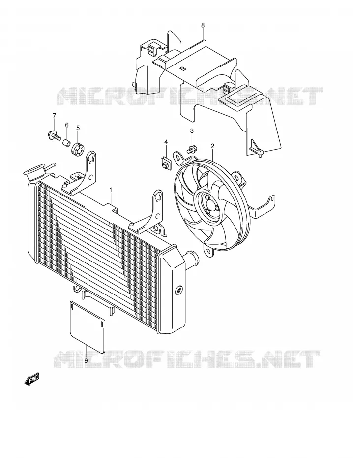 RADIATEUR Suzuki MOTO 650 V-STROM 2004  DL650U3K4(E2)