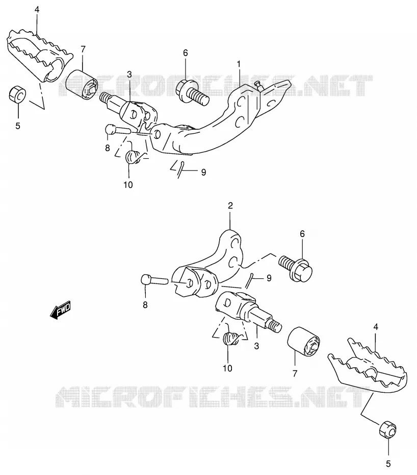 REPOSE PIED (MODELE K2/K3/K4/K5 E24) Suzuki MOTO 200 DR 2005  DR200SEK5(E24)