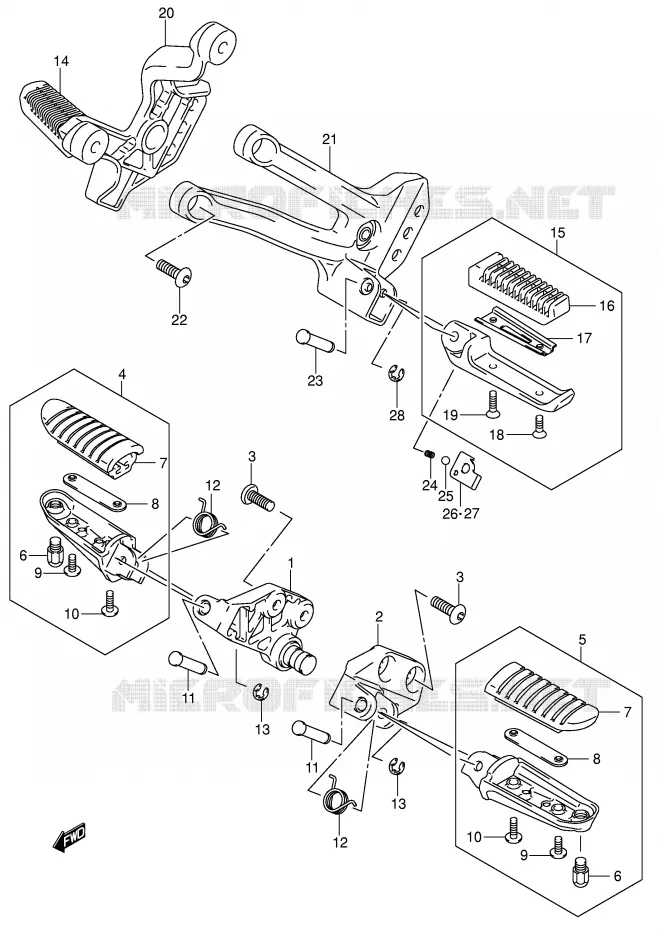 REPOSE PIED Suzuki MOTO 1000 V-STROM 2002  DL1000K2(E2)