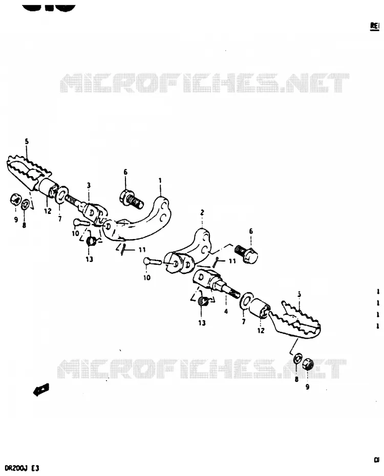 REPOSE PIED Suzuki MOTO 200 DR 1988  DR200J(G/H/J)
