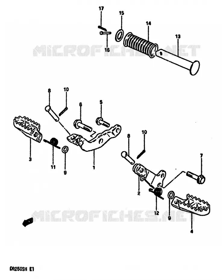 REPOSE PIED Suzuki MOTO 250 DR 1985  DR250SF(E/F/G/H)