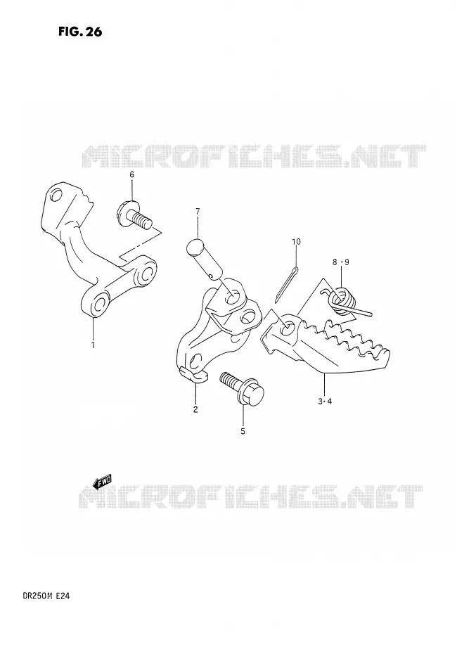 REPOSE PIED Suzuki MOTO 250 DR 1990  DR250L(E24)