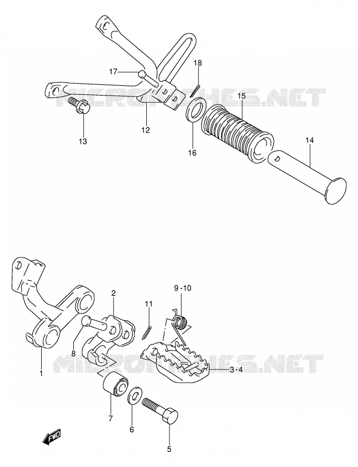 REPOSE PIED Suzuki MOTO 250 DR 1991  DR250SM(E24)