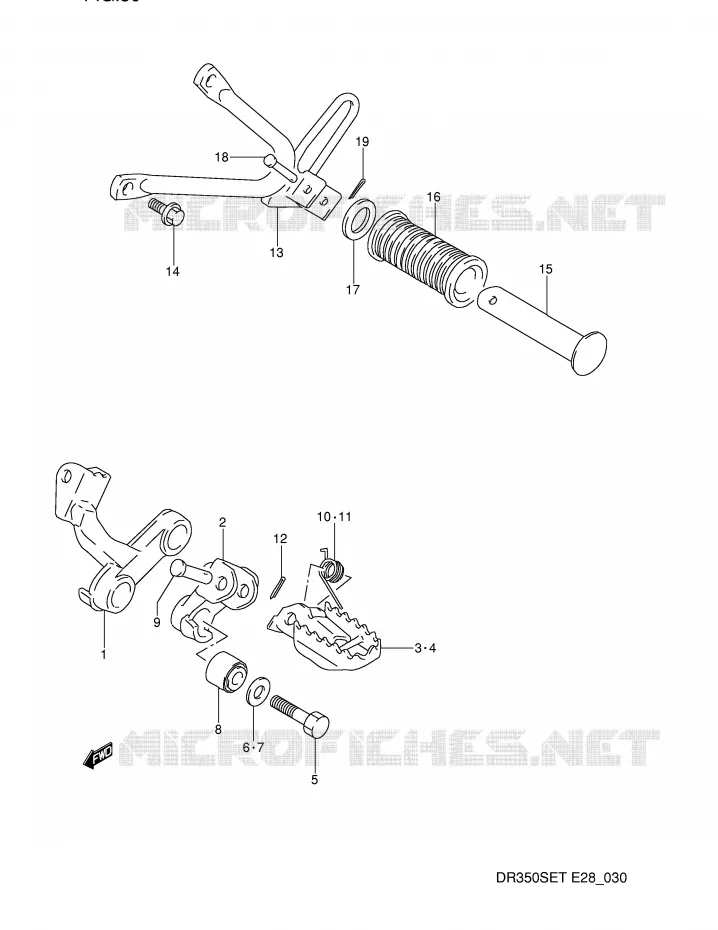 REPOSE PIED Suzuki MOTO 350 DR 1993  DR350SP(E28)