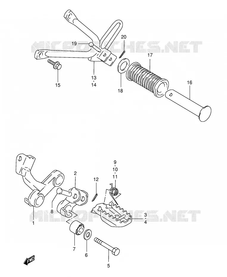 REPOSE PIED Suzuki MOTO 350 DR 1997  DR350SEV(E2)