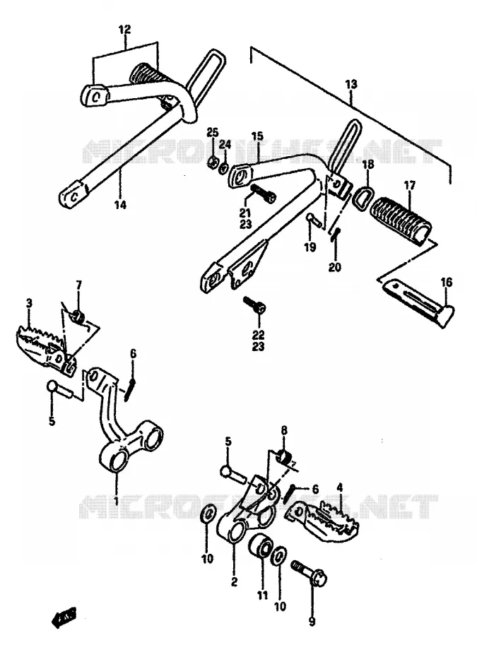 REPOSE PIED Suzuki MOTO 600 DR 1988  DR600SJ(E2)