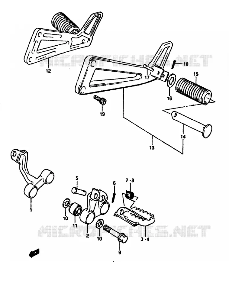 REPOSE PIED Suzuki MOTO 650 DR 1991  DR650RSUM(L/M)