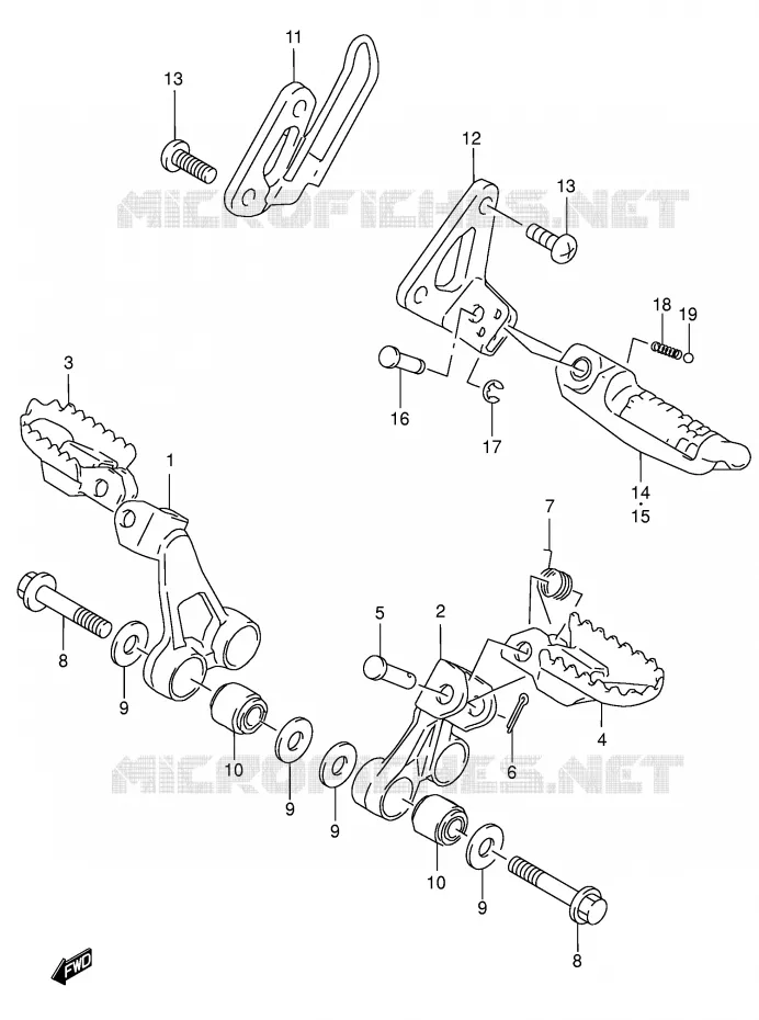 REPOSE PIED Suzuki MOTO 650 DR 2002  DR650SEK2(E3/E28)