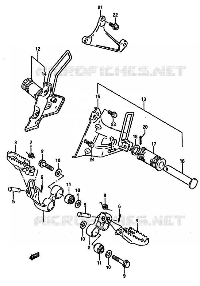 REPOSE PIED Suzuki MOTO 750 DR 1989  DR750SUK(J/K)