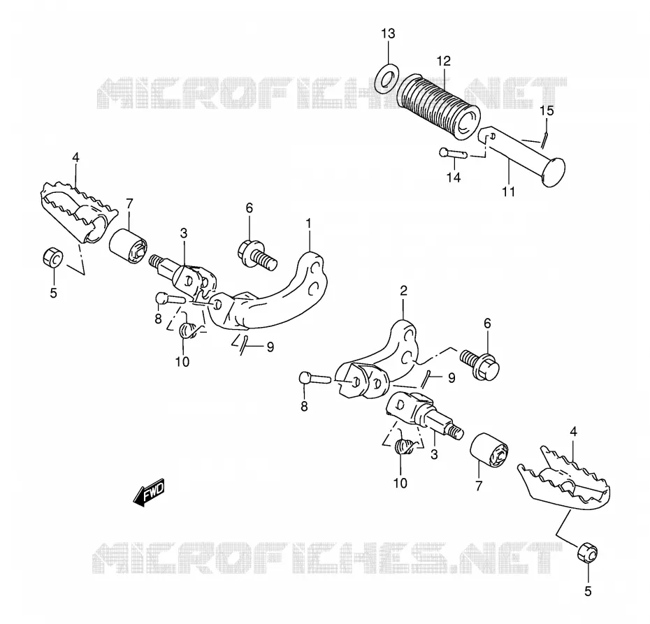REPOSE PIEDS (MODEL K1 E24/MODEL K2 E6,P9/MODEL K3/K4/K5 E6) Suzuki MOTO 200 DR 2003  DR200SEK3(E24)