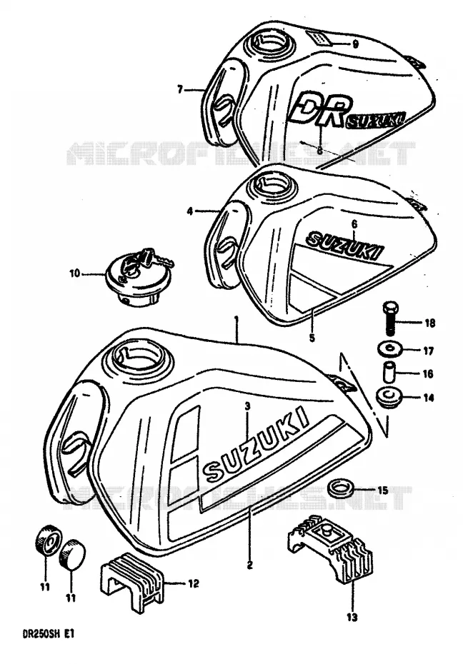 RESERVOIR D'ESSENCE (MODELE F/G/H) Suzuki MOTO 250 DR 1987  DR250SH(E/F/G/H)