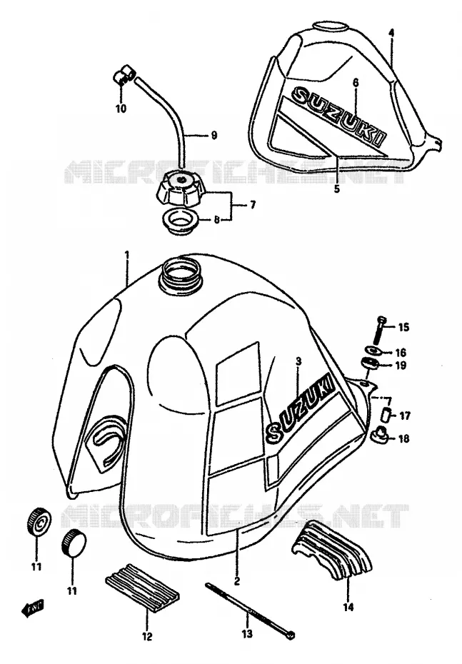 RESERVOIR D'ESSENCE (MODELE F/G) Suzuki MOTO 600 DR 1985  DR600SF(E2)