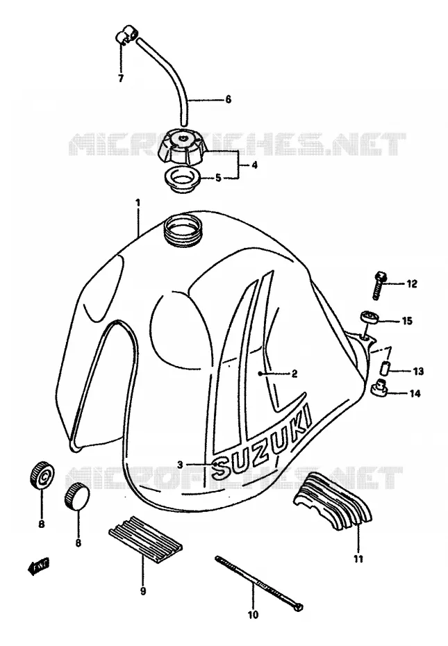 RESERVOIR D'ESSENCE (MODELE K) Suzuki MOTO 600 DR 1985  DR600SF(E2)