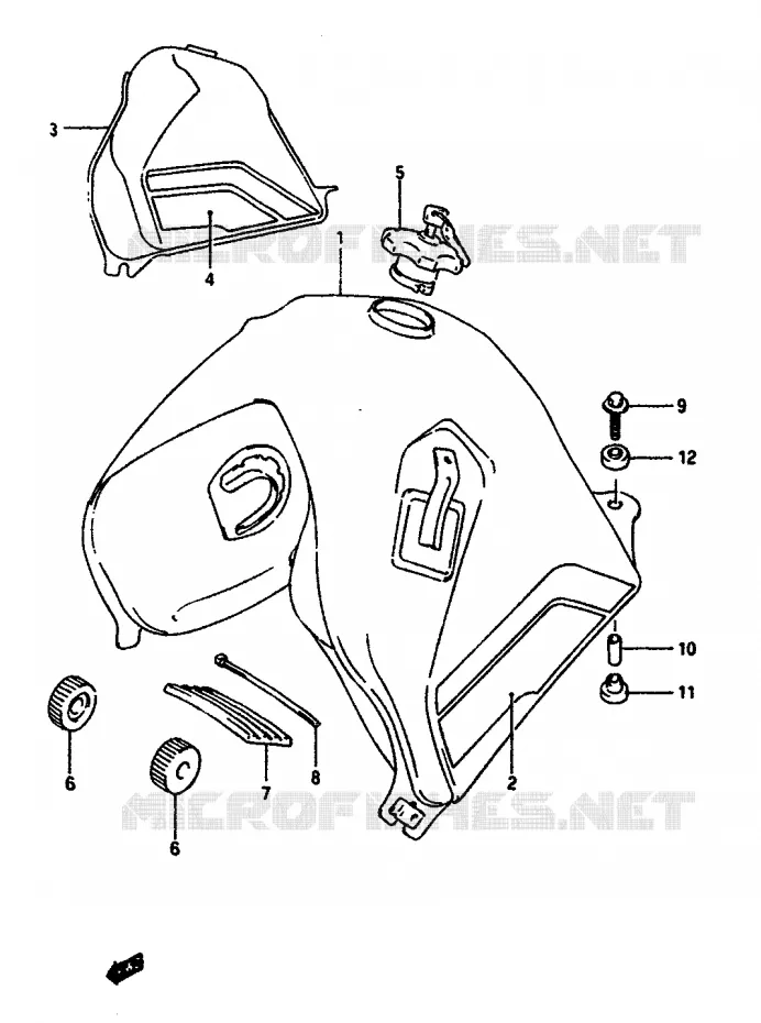 RESERVOIR D'ESSENCE (MODELE L) Suzuki MOTO 650 DR 1990  DR650SL(L/M)