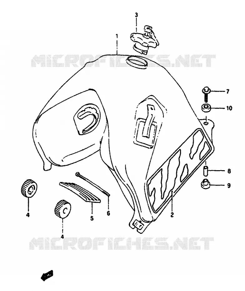RESERVOIR D'ESSENCE (MODELE M) Suzuki MOTO 650 DR 1991  DR650RSUM(L/M)