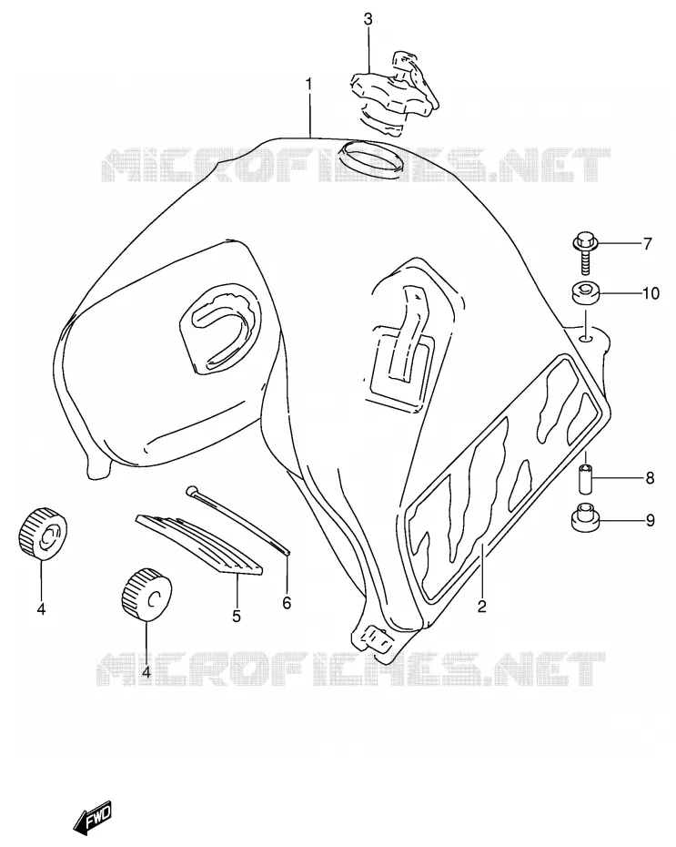 RESERVOIR D'ESSENCE (MODELE M) Suzuki MOTO 650 DR 1993  DR650RSEUP(E4)
