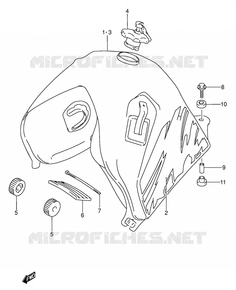 RESERVOIR D'ESSENCE (MODELE N/P/R/S) Suzuki MOTO 650 DR 1994  DR650RSER(E4)