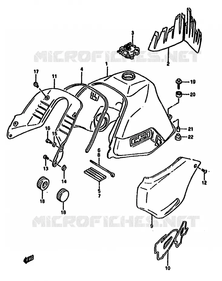 RESERVOIR D'ESSENCE (MODELE N) Suzuki MOTO 650 DR 1994  DR650RR(N/P/R)