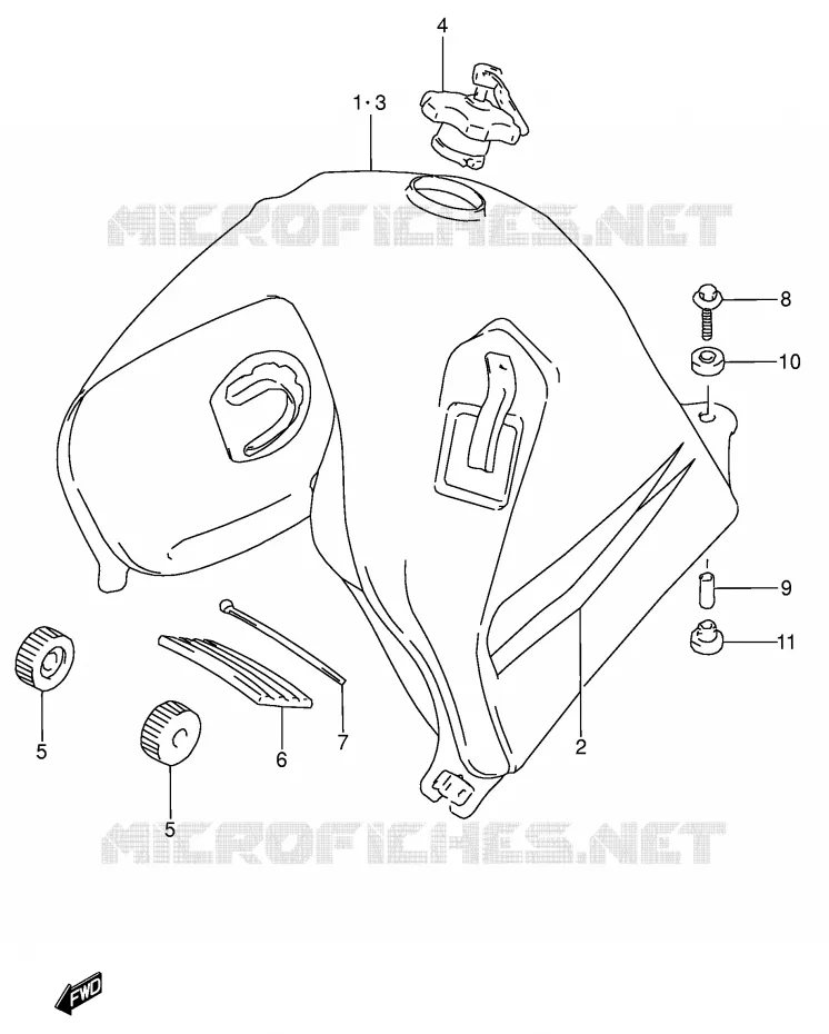 RESERVOIR D'ESSENCE (MODELE T) Suzuki MOTO 650 DR 1992  DR650RSEUN(E4)