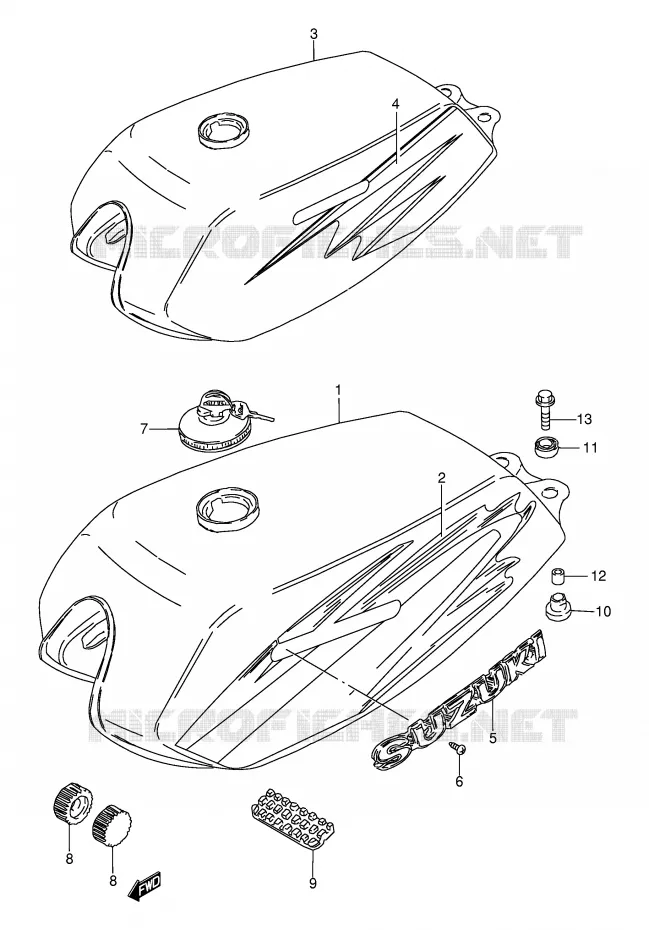 RESERVOIR D'ESSENCE (MODELE W) Suzuki MOTO 115 AP 2000  AX115Y(E71)