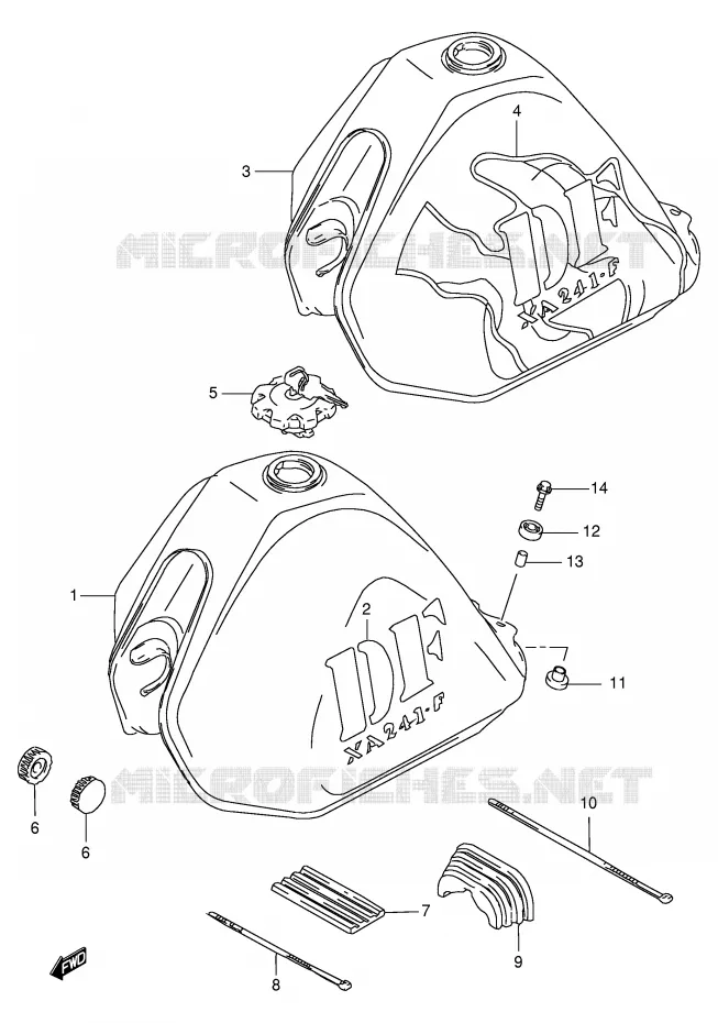 RESERVOIR D'ESSENCE (MODELE X) Suzuki MOTO 125 DF 1999  DF125EX(E4)