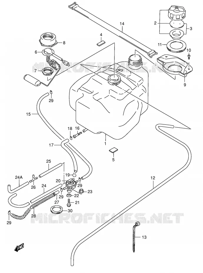 RESERVOIR D'ESSENCE Suzuki SCOOTER 125 BURGMAN 1999  AN125UX(E2)