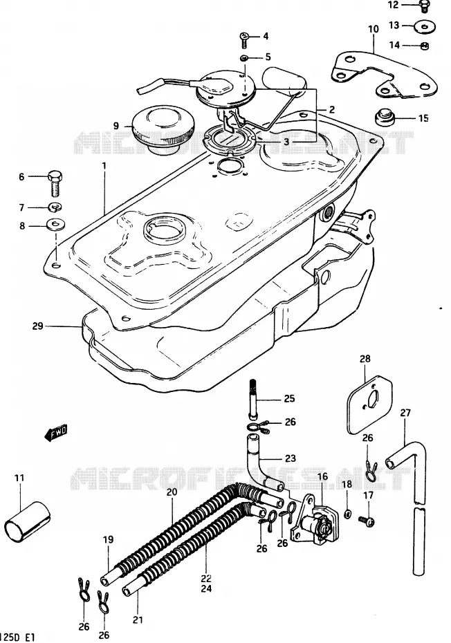 RESERVOIR D'ESSENCE Suzuki SCOOTER 125 CS 1983  CS125D
