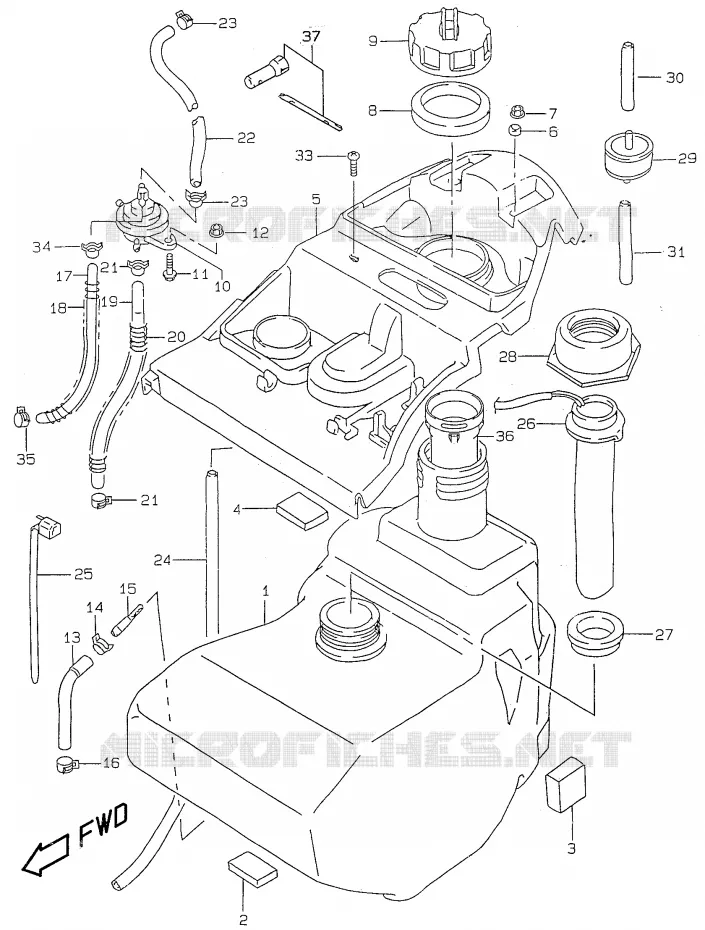 RESERVOIR D'ESSENCE Suzuki SCOOTER 50 KATANA 1999  AY50WRX(V/W/X/Y)