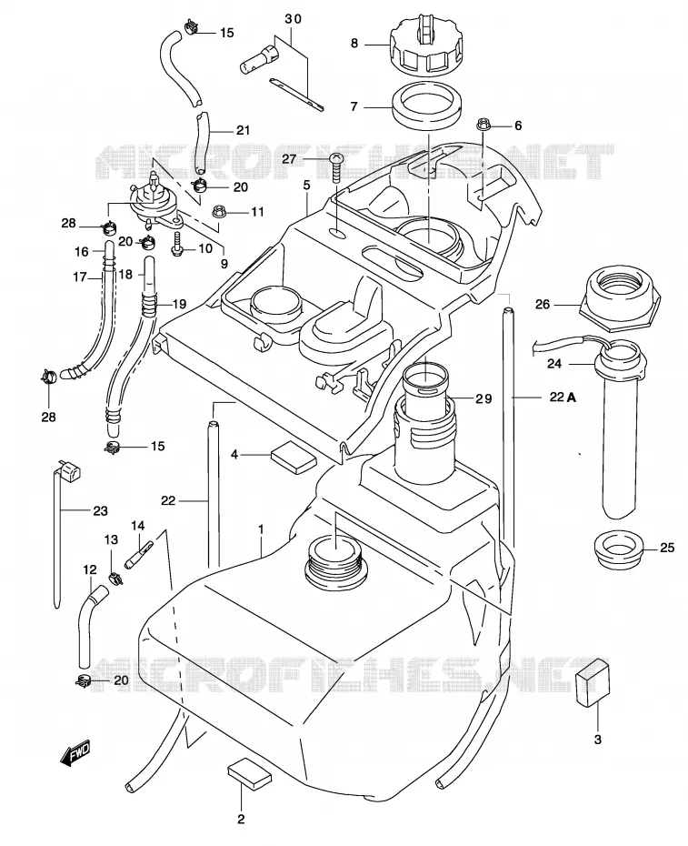 RESERVOIR D'ESSENCE Suzuki SCOOTER 50 KATANA 2002  AY50K2(P19)