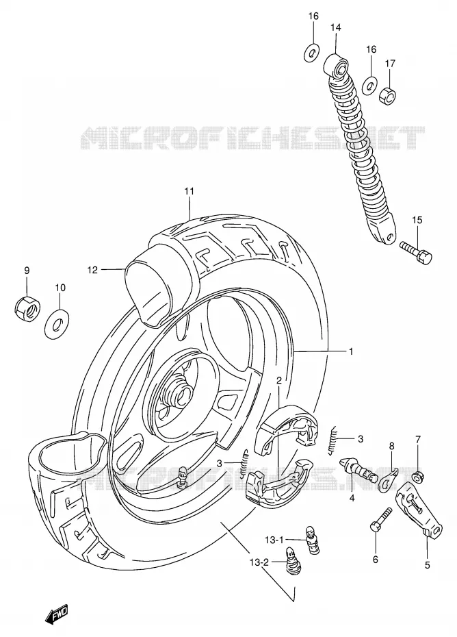 ROUE ARRIERE Suzuki SCOOTER 50 AE 1991  AE50M(E28)