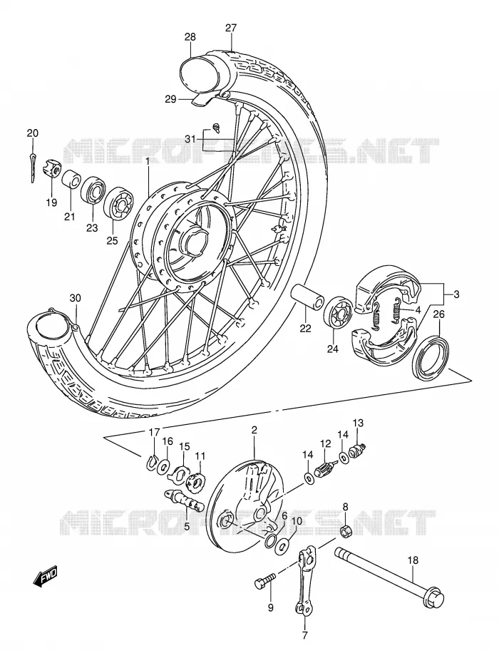 ROUE AVANT Suzuki MOTO 115 AP 2000  AX115Y(E71)