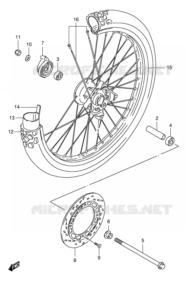 ROUE AVANT Suzuki MOTO 125 DF 2000  DF125EY(E4)