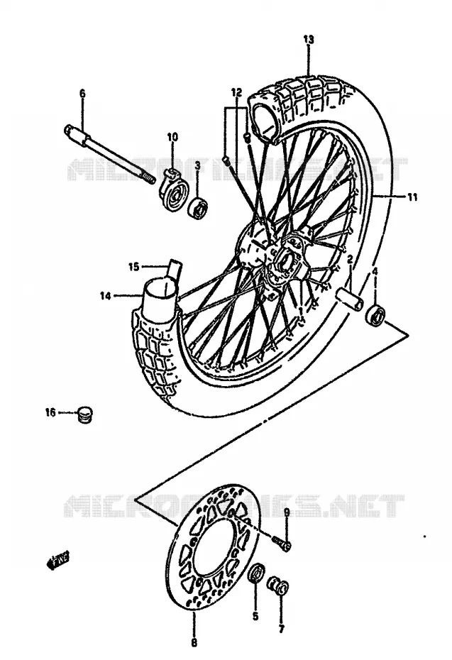 ROUE AVANT Suzuki MOTO 350 DR 1992  DR350SN(L/M/N/P/R)