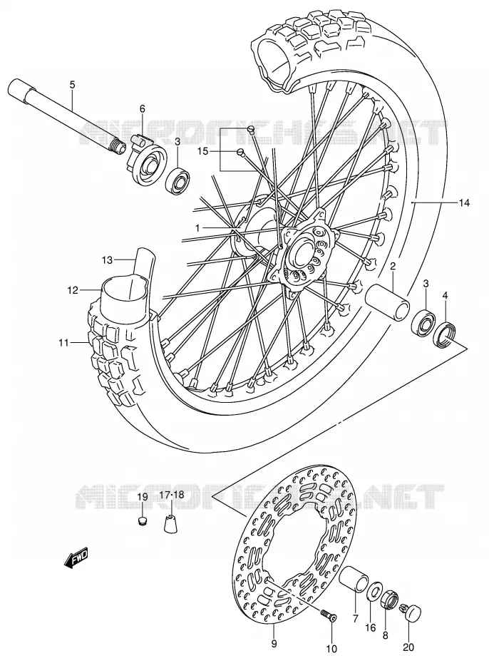 ROUE AVANT Suzuki MOTO 400 DR-Z 2001  DR-Z400SK1(E2)