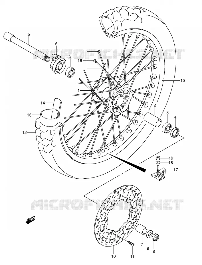 ROUE AVANT Suzuki MOTO 400 DR-Z 2009  DR-Z400EK9(E1)
